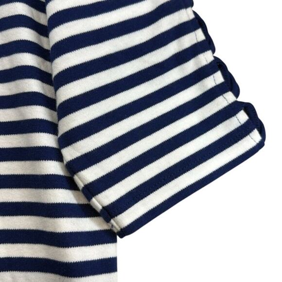 New Quacker Factory by Jeanne Bice Blue‎ White Embellished 3/4 Sleeve Top Large - Picture 7 of 7